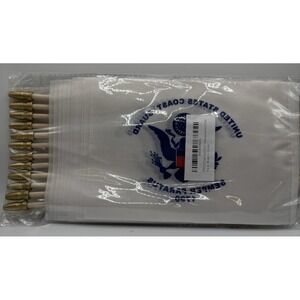 12 Pack 8"x12" United States Coast Guard 8x12 Rough‎ Tex Nylon Wooden Stick Flag
